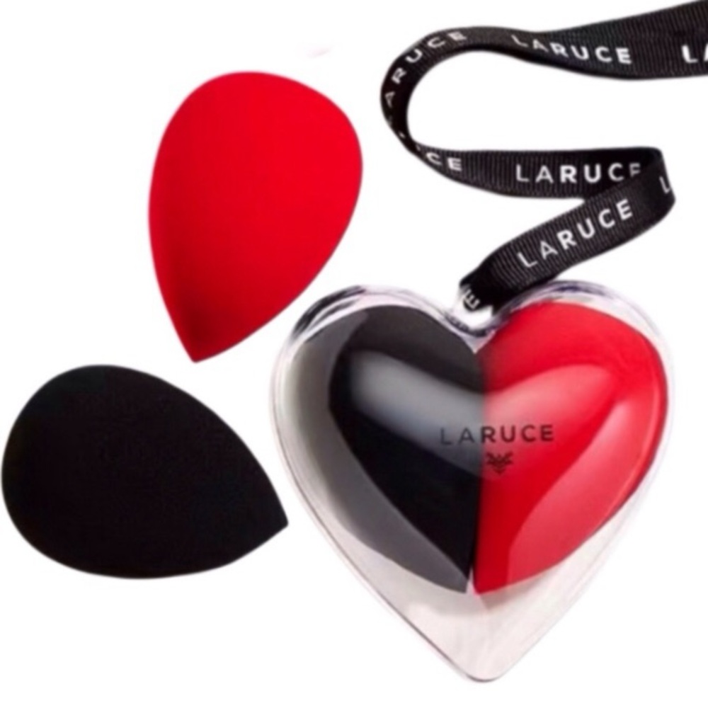 🟢3/$19! Laruce Beauty Sponge Set With Heart Case Red & Black AWARD WINNER *BNIP